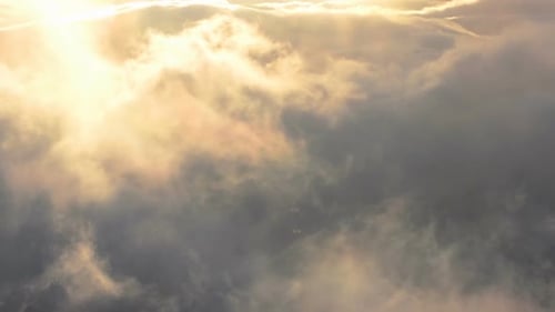 Golden Clouds Ethereal Aerial View