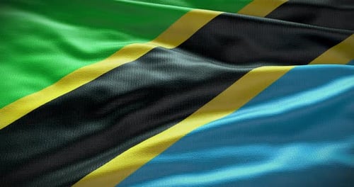 Realistic Waving Flag of Tanzania Animation