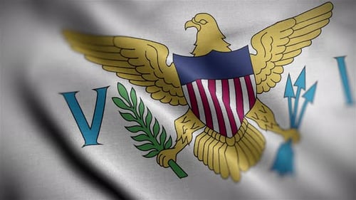 United States Virgin Islands Flag Waving Animation