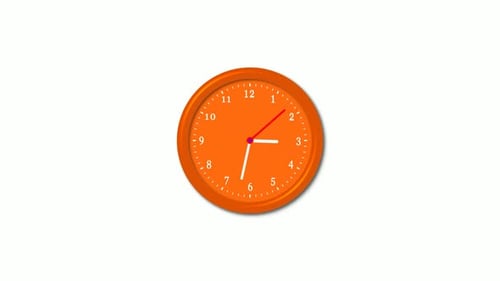 Minimalist Orange Clock Counting Down Loop Animation