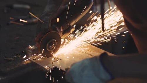 Man Works Circular Saw