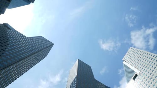 Time lapse of cloud moving pass over building skyscraper