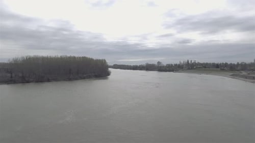 River Tisa In Serbia In Winter