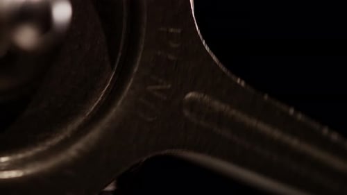 Close Up of a Shiny Spinning Metal Mechanism