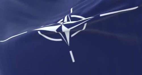 Realistic NATO Flag Waving Seamlessly Loopable Animation