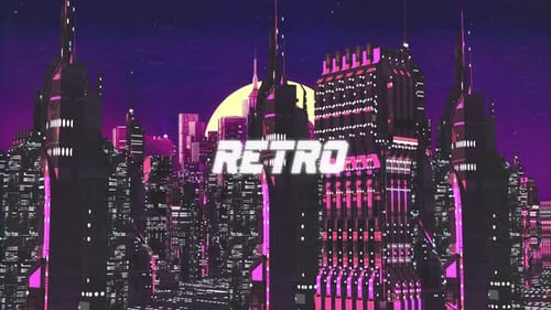 Retro Cyber City Background Retro