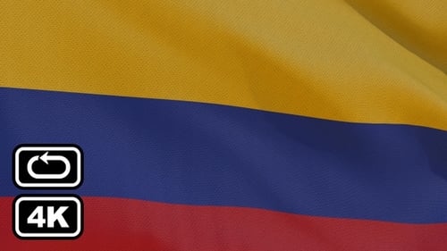Realistic Colombian Flag Waving Seamless Animation