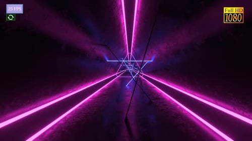 Dynamic Abstract Neon Tunnel Flying Loop Background