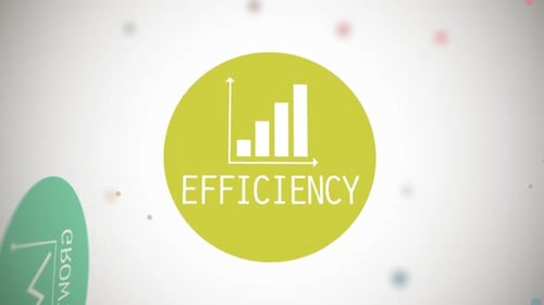 Typography and icon animation presents different areas of human activity.