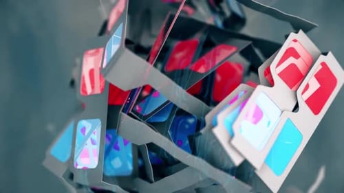 Dynamic Abstract 3D Glasses Technology Background Animation
