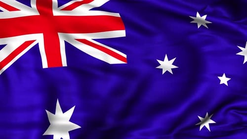 Waving Australian Flag Loop Background Animation