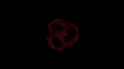 Dynamic Red Particle Sphere Abstract Animation