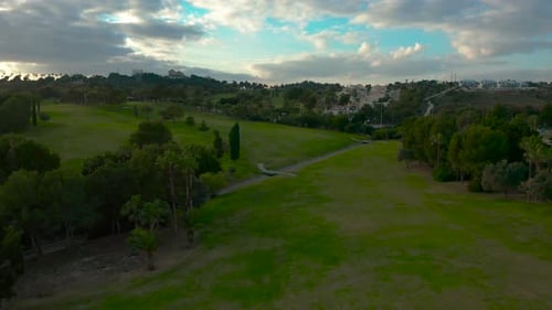 Aerial View. Beautiful View of Golf Course Looking Down