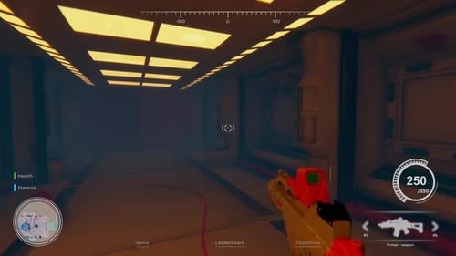Futuristic First-Person Shooter Game HUD Interface