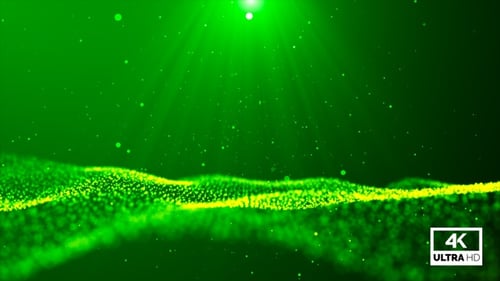 Green Particles Wave Flow Looped V3