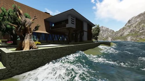 Panoramic view of the old house