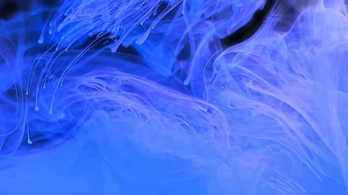 Abstract Blue Strands Floating Slowly
