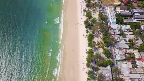 Aerial view of Patong beach, Phuket island and sea, Andaman ocean, Thailand.