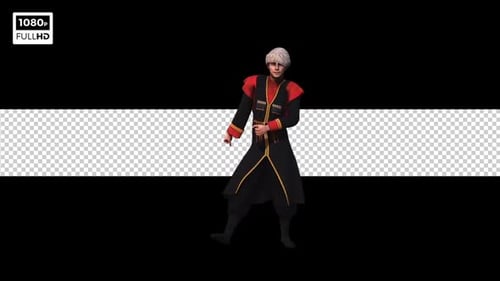 3D Animated Man in Traditional Costume Dancing
