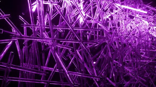 Abstract Purple Neon Tubes Glowing Dynamic Background