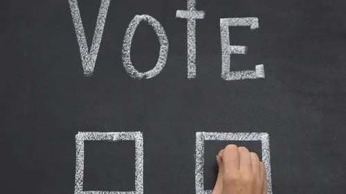 Person Making Negative Choice on Elections, Voting Against, Disagreement, No