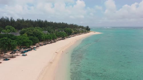 Beautiful Beach with Turquoise Water in Mauritius
