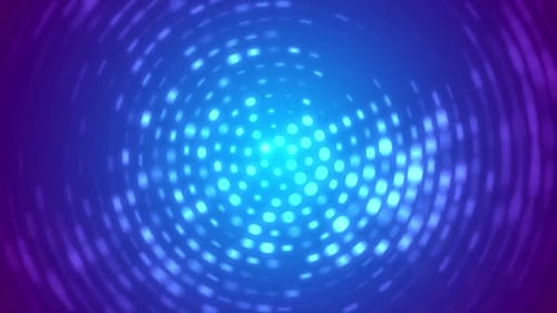 Abstract Glowing Blue Purple Concentric Light Circles Background Loop