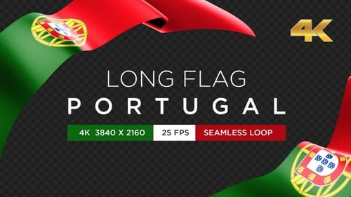 Waving Portugal Flag Animated Element