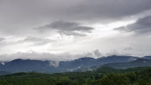 Dramatic Tropical Monsoon Storm Cloud Over the Mountain 02