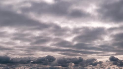 Timelapse of Gray Cumulus Clouds Moves in Blue Dramatic Sky Cirrus Cloud Space