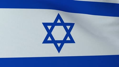 Flag of Israel Waving Seamlessly with Blue Star of David