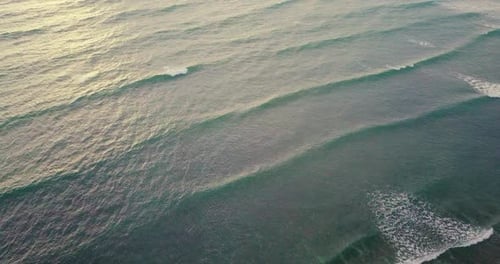 Aerial view beautiful of sea waves from the drone