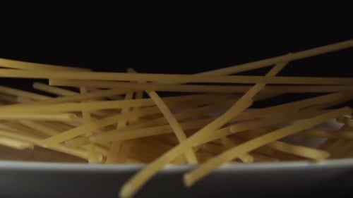 Spaghetti Fall on a White Dish