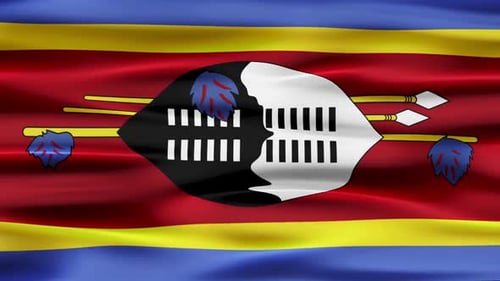 Realistic Waving Eswatini Flag Seamless Loop