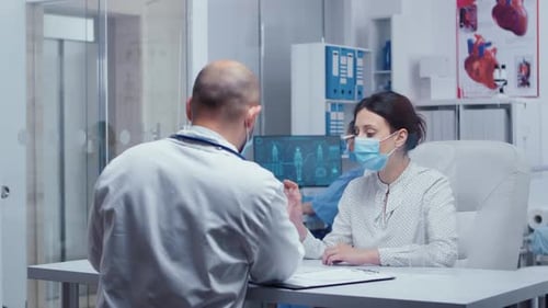 Woman at Doctor Appointment During COVID-19