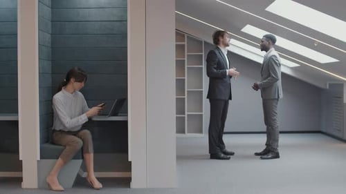 Empresários em um escritório moderno