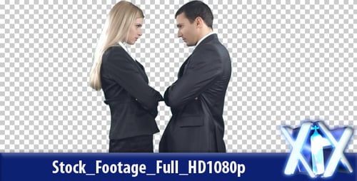 Man and Woman Facing Off with Arms Crossed