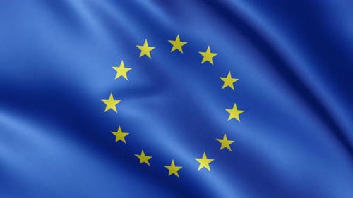 Realistic Waving European Union Flag Motion Background