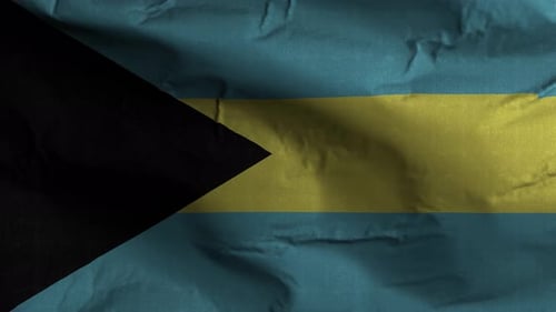 Waving Fabric Flag of the Bahamas Seamless Loop
