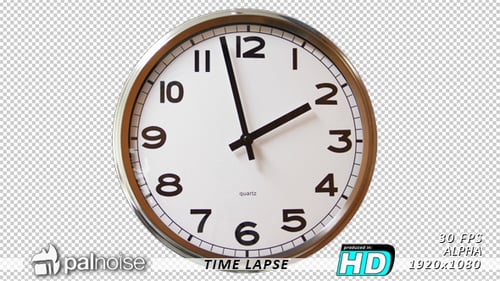 Clock Time Lapse on Transparent Background