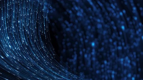 Abstract Blue Light Particles Flowing Technology Background Animation