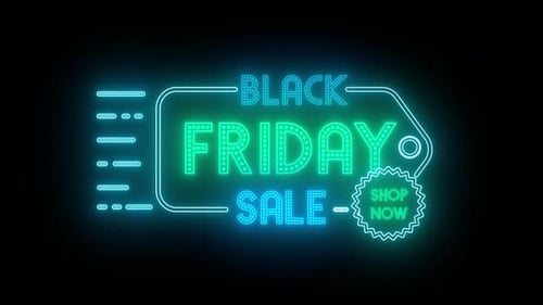 Black Friday Sale Neon Text Animation