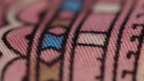 Abstract Close-Up of Colorful Patterned Fabric