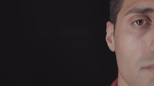 Man's Eye Opens and he Smiles