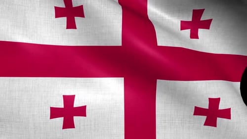 Realistic Waving National Flag of Georgia Animation