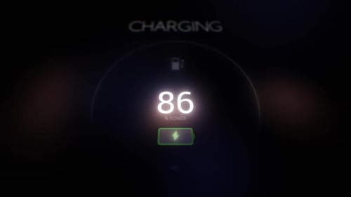 Electric Vehicle Charging Progress Display Interface