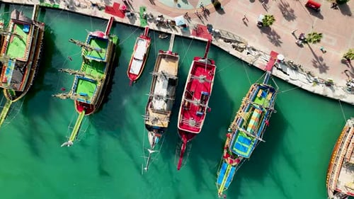 Pirate Harbor aerial view Turkey Alanya 4 K