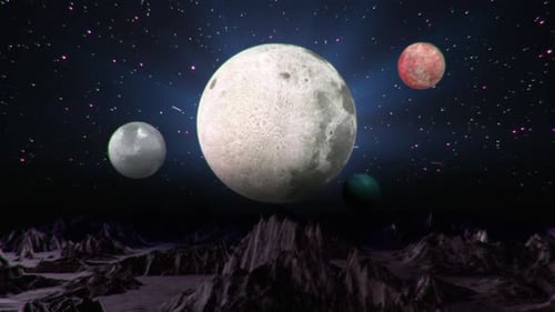 Animated Cosmic Background with Planets and Shooting Stars