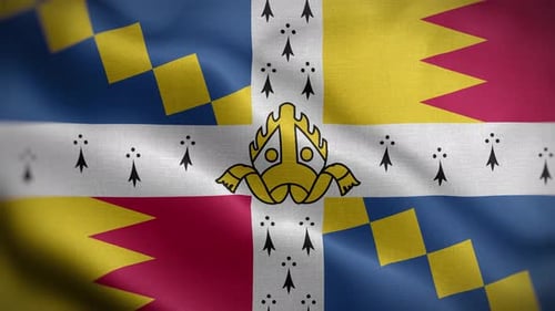 Realistic Waving Flag with Heraldic Emblem Animation