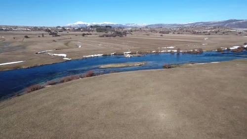 Flying Over Mountain River